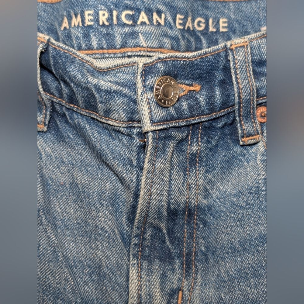 American Eagle Super High-Rise Straight Ankle Jeans Distressed Indie 0 Reg - Picture 3 of 6